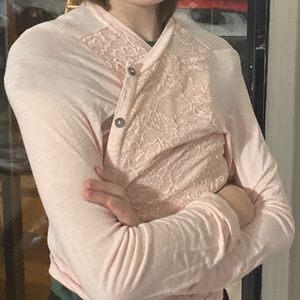 Pink sweater button down